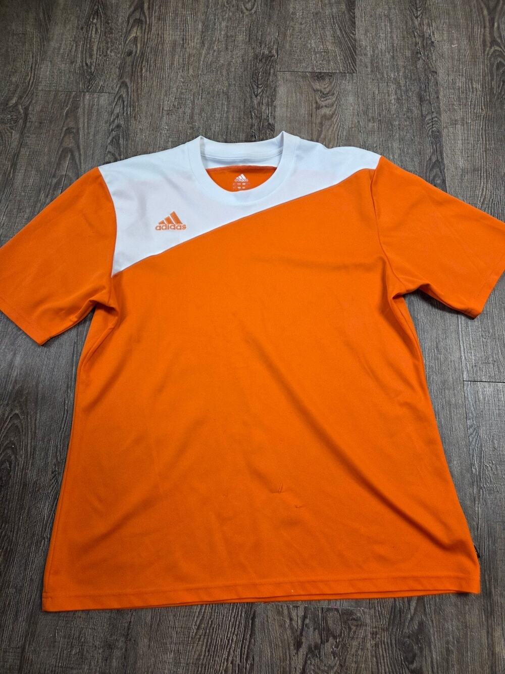 Adidas Clima365 Climalite Orange White Short Sleeve Shirt Men's Large